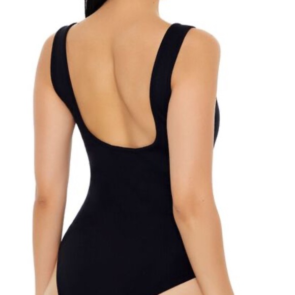 Forever 21 Black Square Neck‎ Bodysuit, M - Picture 7 of 7
